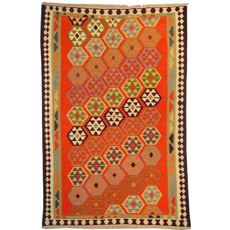 One Of The Kind Ardabil Persian Kilim 9'2" x 5'10"